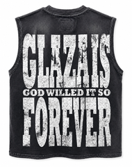 GLAZA GOD Galaxy – Heavyweight Acid Wash Sleeveless Tee BLUE