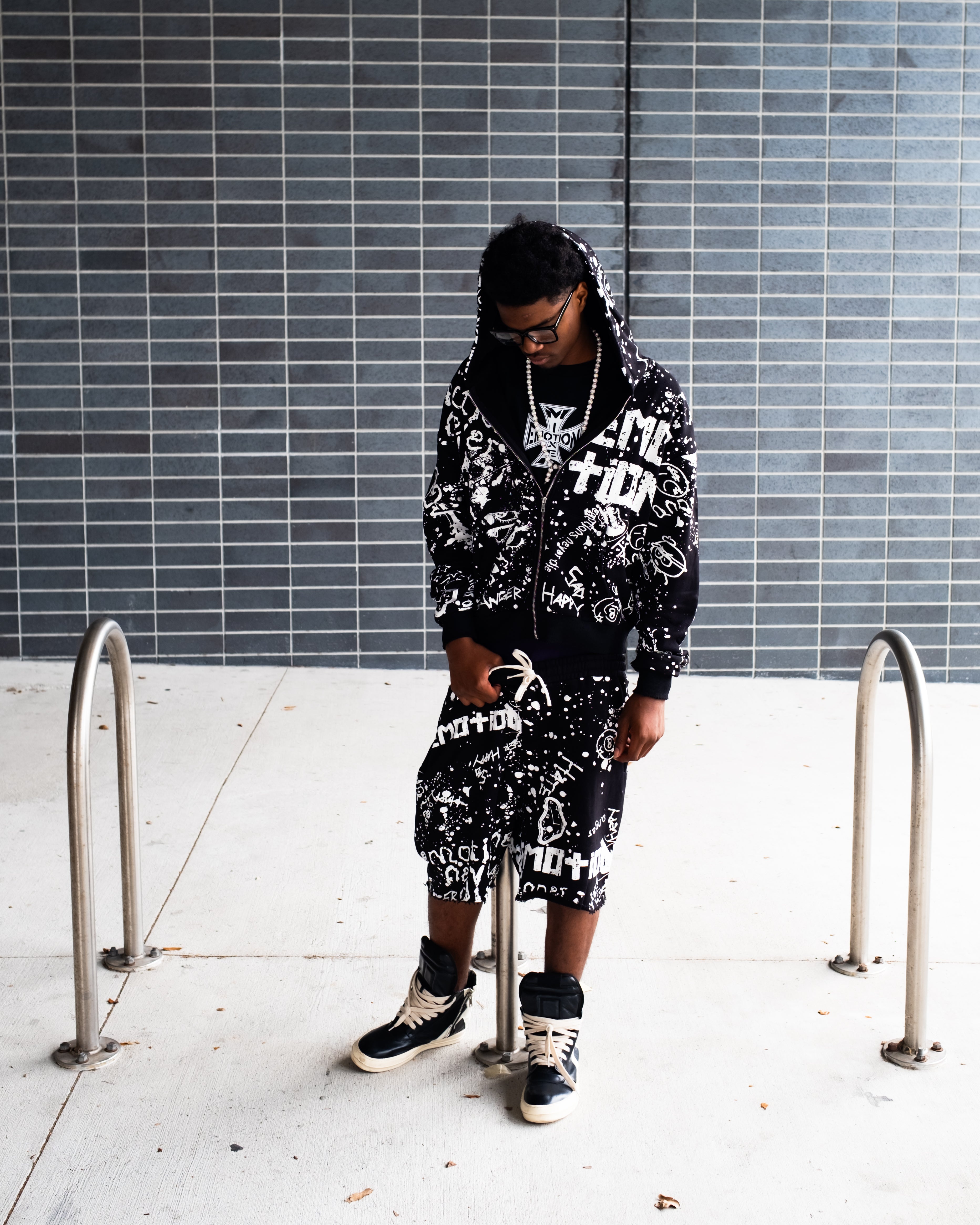Black “Graffiti” Shorts