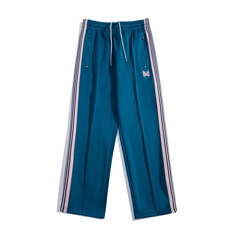 Needles Zebra Stripe Side Tape Track Pants Teal Pink