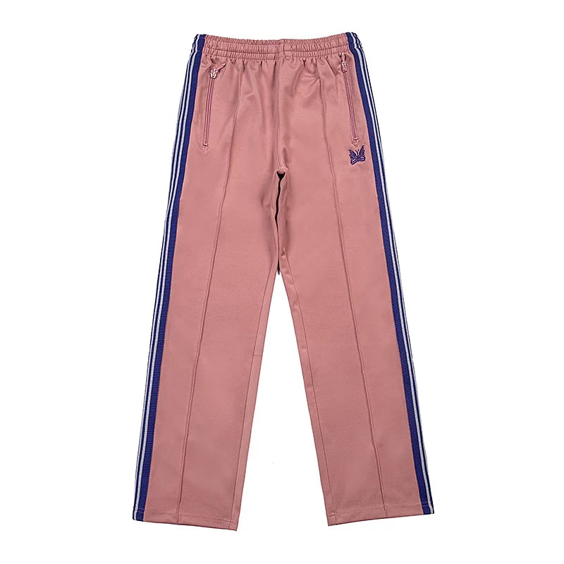 Needles Zebra Stripe Side Tape Track Pants Dusty Pink Blue