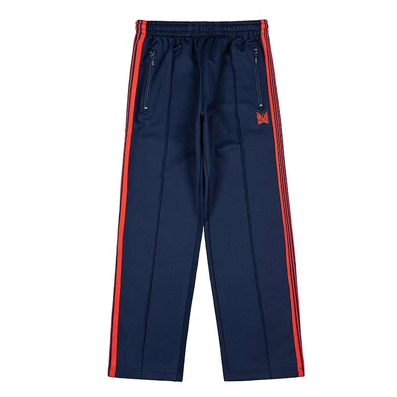 Needles Zebra Stripe Side Tape Track Pants Navy Orange