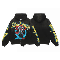 Vale Forever Dragon Graphic Zip Hoodie