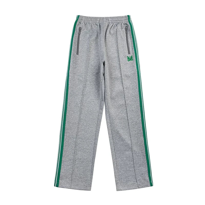 Needles Zebra Stripe Side Tape Track Pants Grey Green
