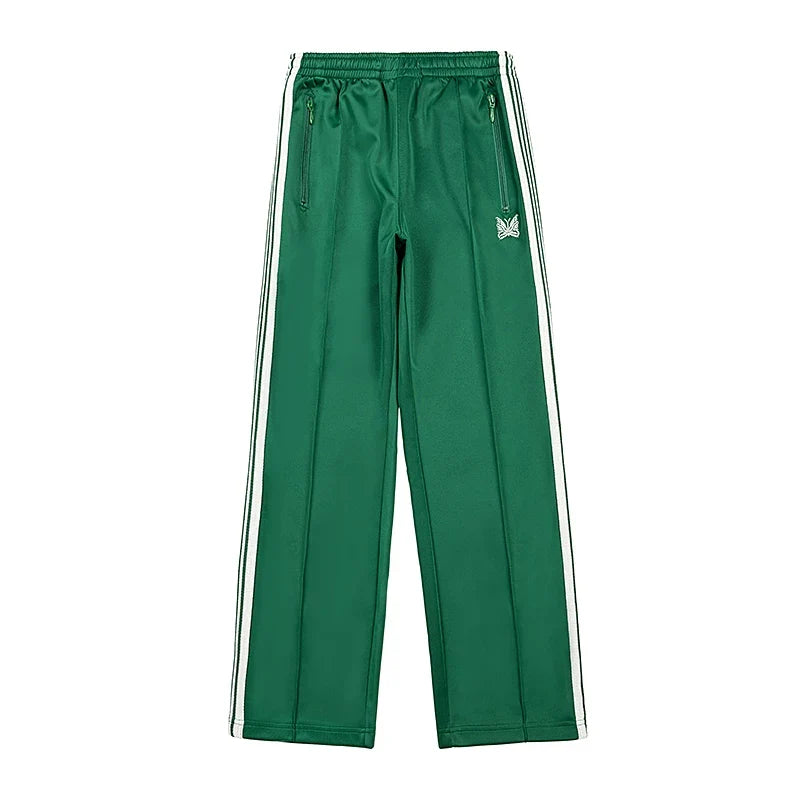 Needles Butterfly Embroidered Side Stripe Straight Leg Track Pants Multi Colors