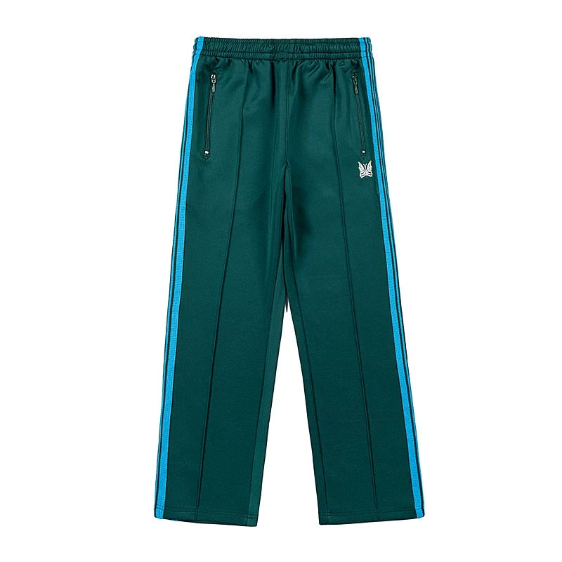 Needles Zebra Stripe Side Tape Track Pants Teal Blue