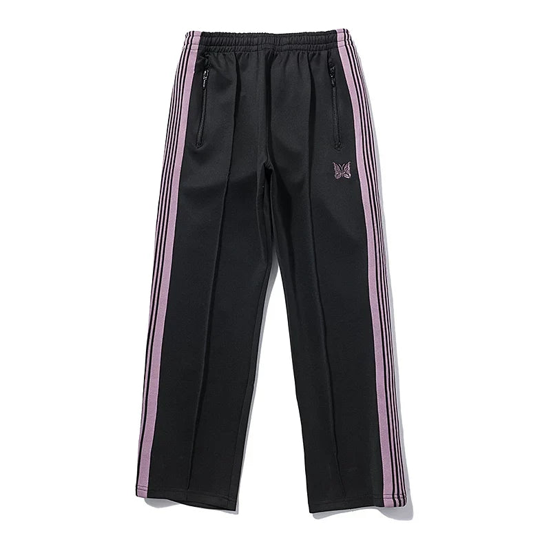 Needles Zebra Stripe Side Tape Track Pants Black Pink