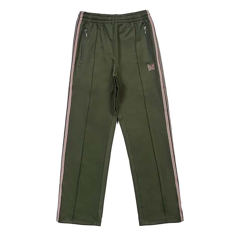 Needles Zebra Stripe Side Tape Track Pants Olive Pink