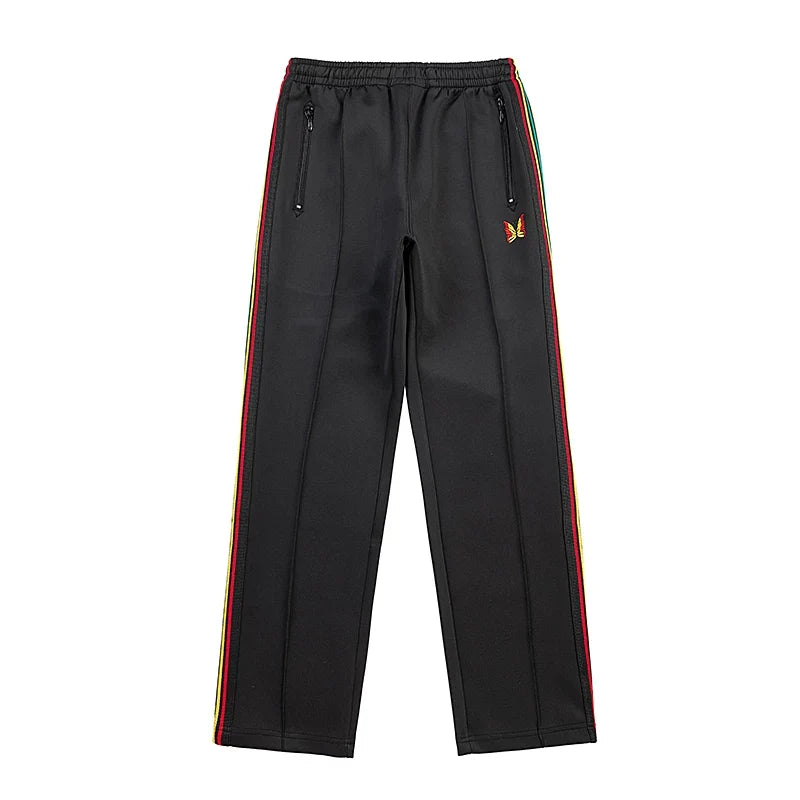 Needles Side Tape Track Pants Black Multicolor Stripe