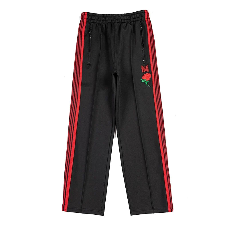 Needles Rose Embroidered Side Stripe Track Pants Multi‑Color