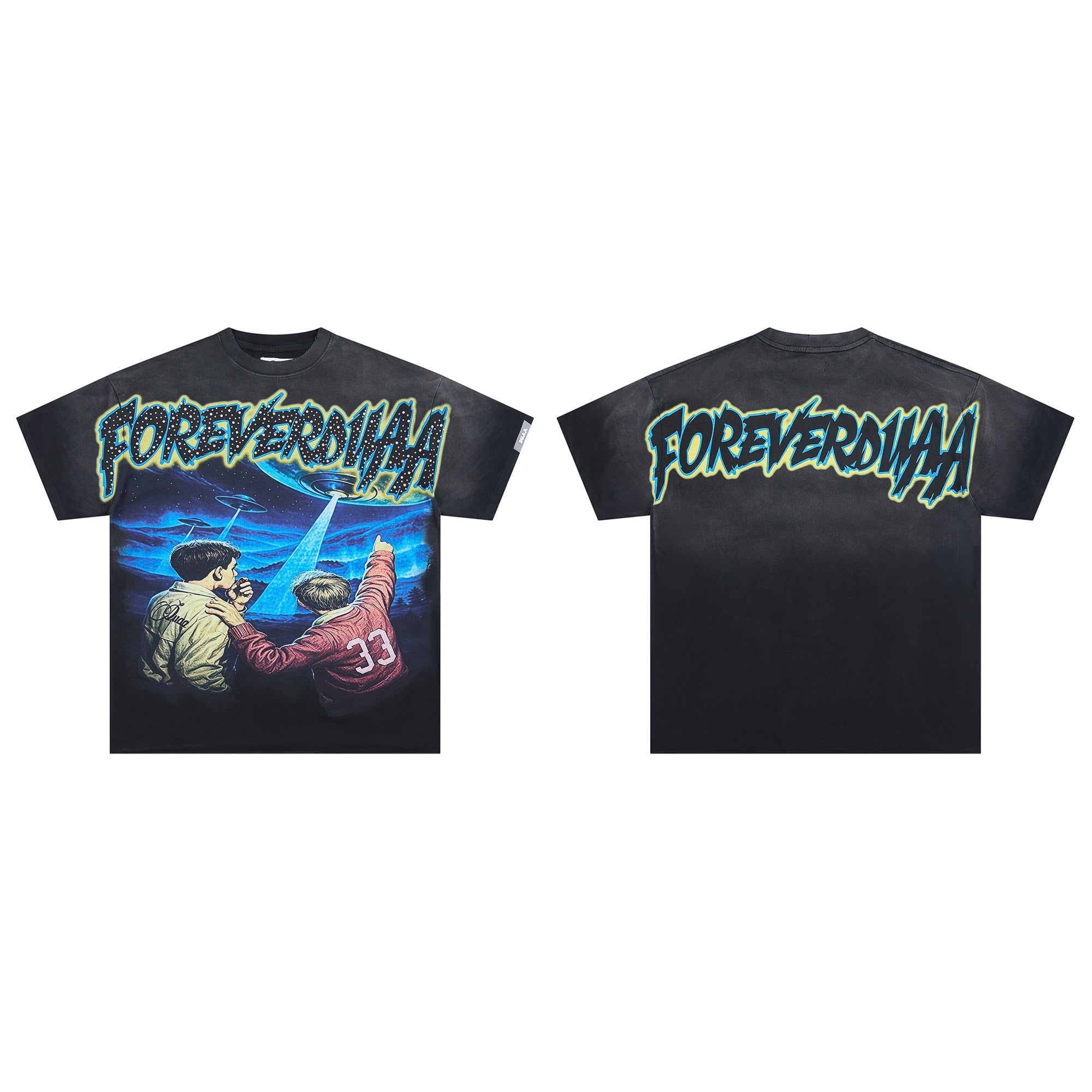 DUAA UFO Alien Sci‑Fi FOREVERDUAA Vintage Graphic Tee