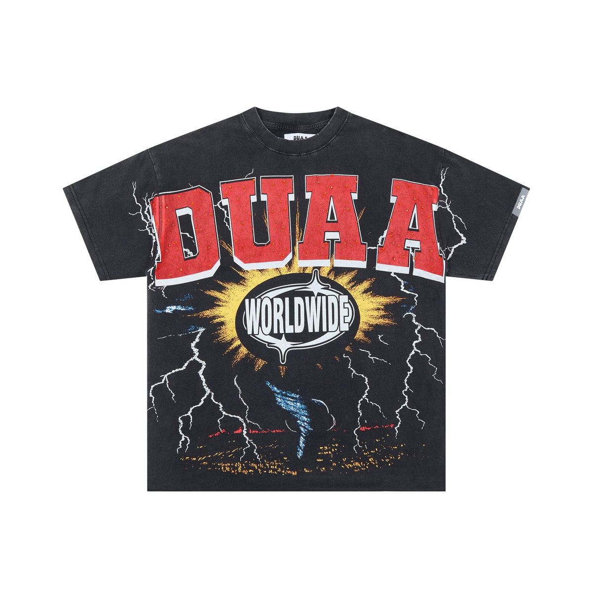 DUAA Worldwide Lightning Burst Retro Street Graphic Tee