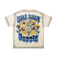SUPPLY Holy Heart Off‑White Washed Oversized Graphic T‑Shirt