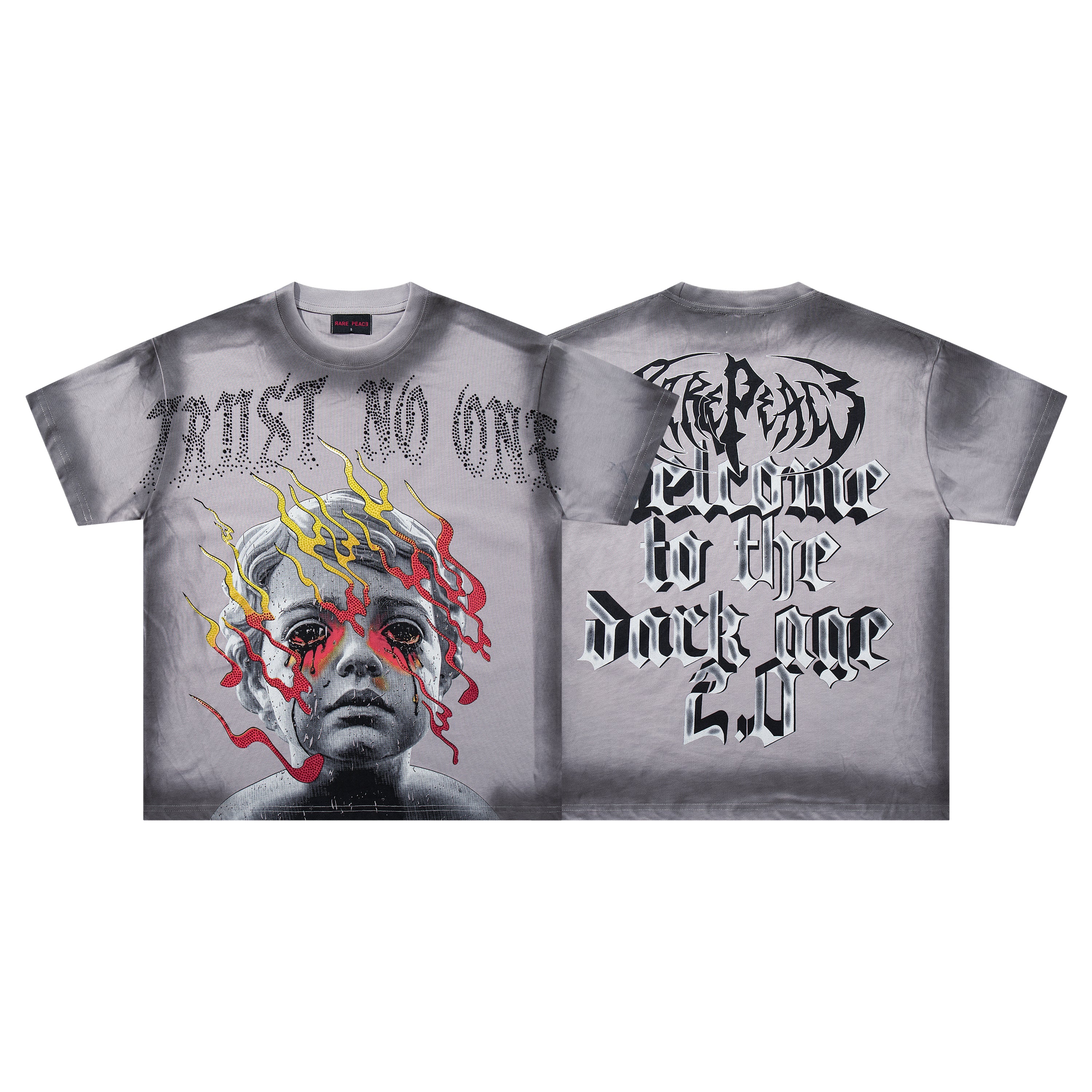Rare Peace Trust No One Welcome To The Dark Age 2.0 Graphic Streetwear Tee