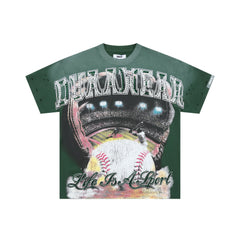 DUAA Life Is A Sport Stadium Baseball Distressed Vintage Graphic Tee