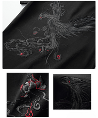 Phoenix Embroidery T Shirt Cotton
