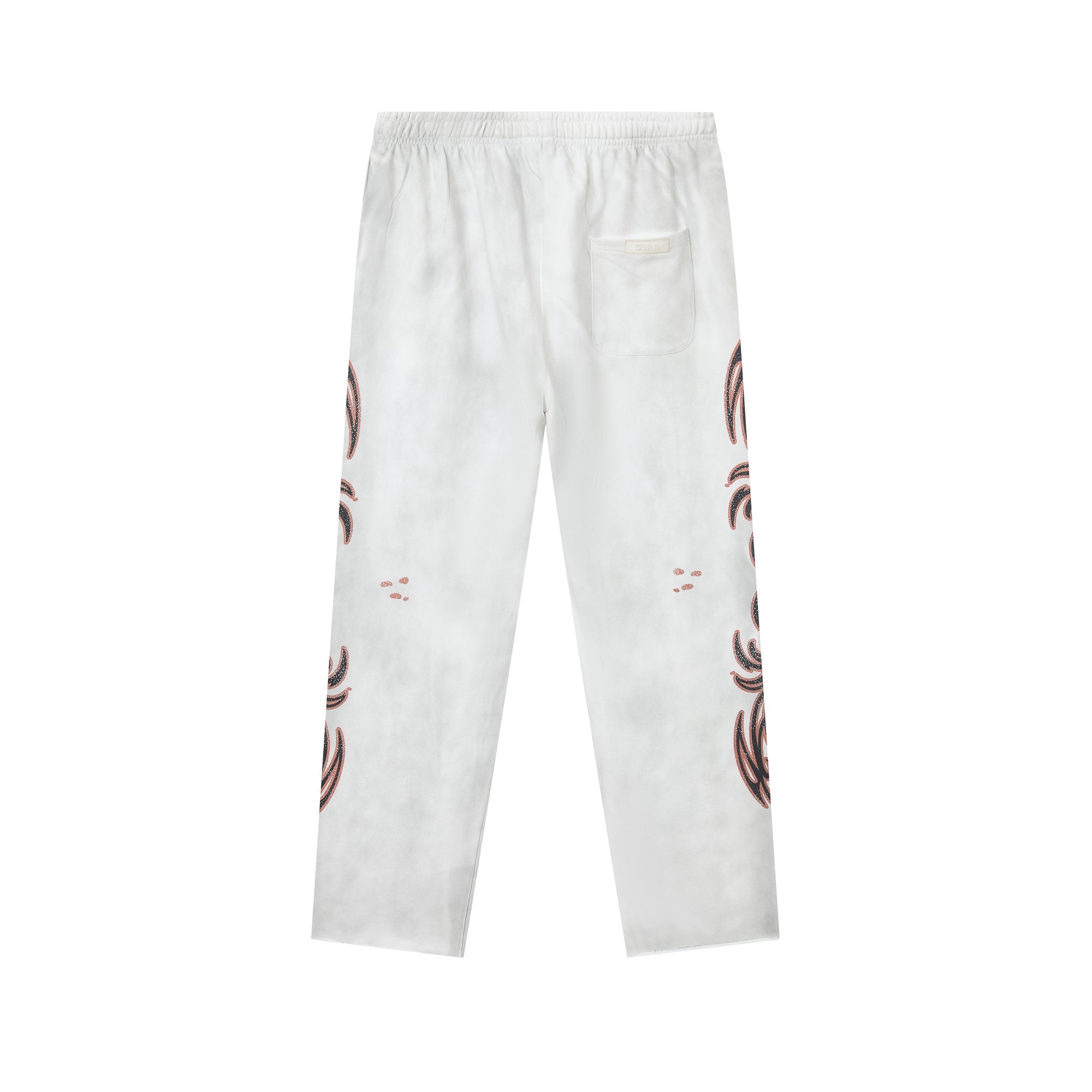 DUAA Sun‑Moon Tribal Heart Graphic Vintage Washed Straight‑Leg Sweatpants