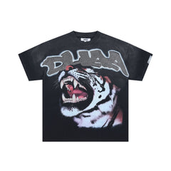 DUAA Roaring Tiger Rhinestone‑Style Graffiti Graphic Tee