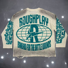 Roughplay Desert Retro Girls UFO Long‑Sleeve Distressed Tee