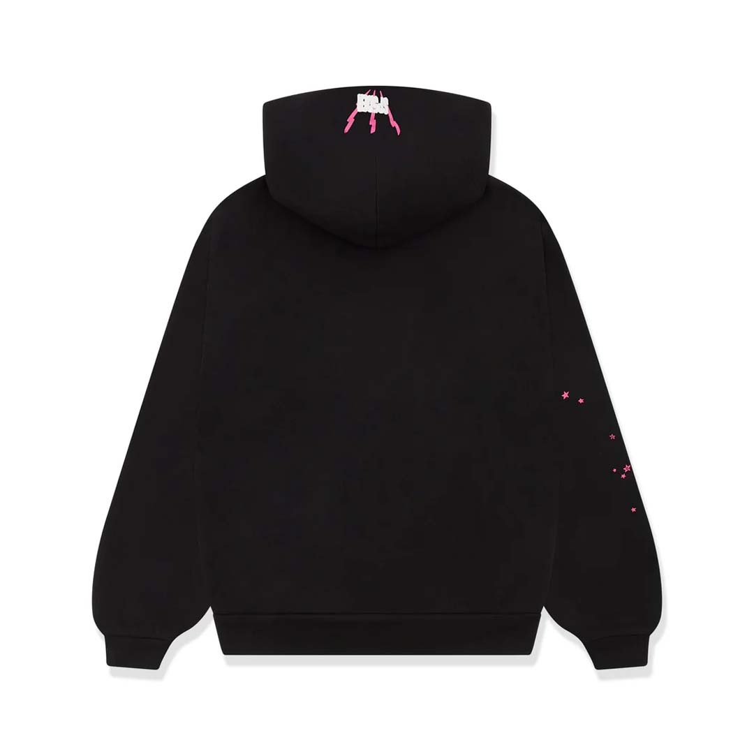 Sp5der Angel Number Web Hoodie Black Pink