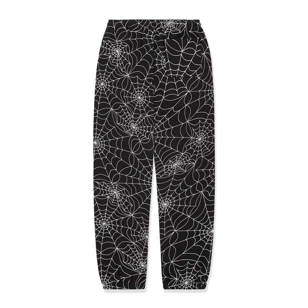 Sp5der Embroidered Black AOP Sweatpants
