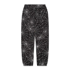 Sp5der Embroidered Black AOP Sweatpants